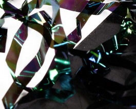 Fine FlashBack Strips, 2.5 mm, Black Peacock Pearl / 96